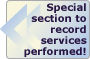 Special section to record service performed!