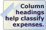Column headings help classify expenses.