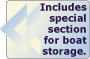 Includes special section for boat storage.