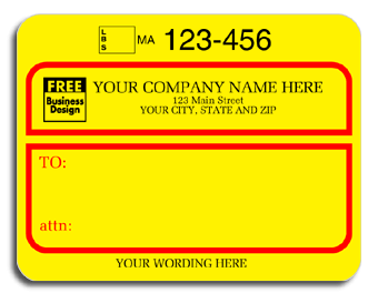 1200B, Jumbo Shipping Labels w/ UPS #, Padded, Yellow w/ Red