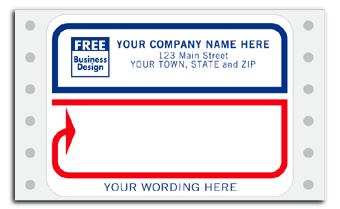1233, Mailing Labels, Continuous,White w/ Blue/Red Borders 
