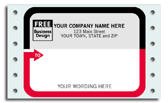 1289, Mailing Labels, Continuous, White w/ Black/Red Border