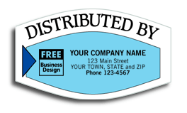 1590, "Distributed By" Service Labels, White/Blue
