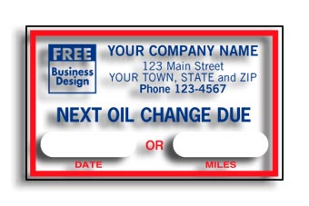 1690C, "Next Oil Change Due", Static Cling Windshield Labels
