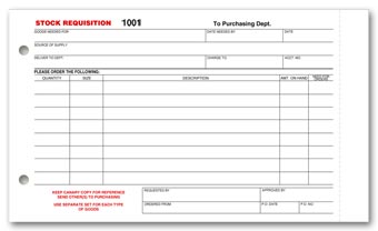 1700, Stock Requisition Forms 