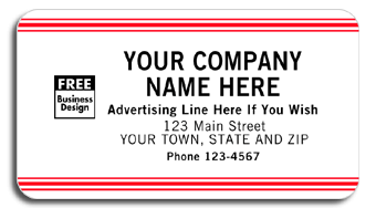 Advertising Label White Red 1708