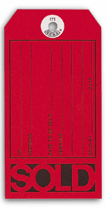 171, "Sold" Tags, Red Fluorescent