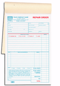 2545, Garage Repair Orders, Booked 