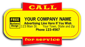 346, "CALL for Service" Labels, Padded, Fluorescent Yellow