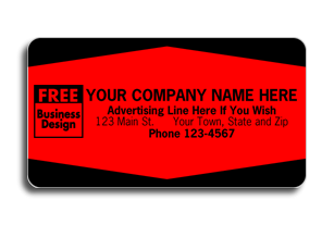347, Service Labels, Padded, Fluorescent Red w/Black Edges