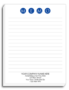 3858, "MEMO" Personalized Notepads with Lines, Small 