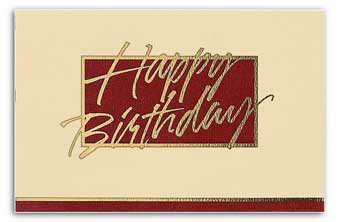 50R19, Burgundy/Cream Executive Happy Birthday Card