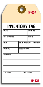 592, Inventory Tags w/ Adhesive Strips, Manila, Small 