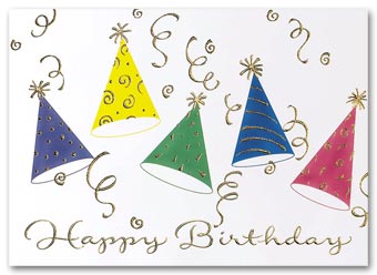 Hats and Streamers Birthday Card 5EF13