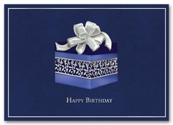 Happy Birthday Card - Blue & Silver Package 5EF23