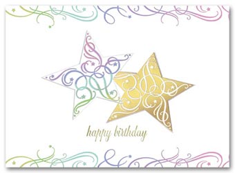 5EF24, Happy Birthday - Swirls & Stars