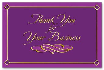 5EX08, Exec Thank You for Business - Purple