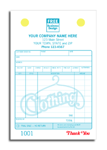 603, Clothing Register Forms, Classic, Small