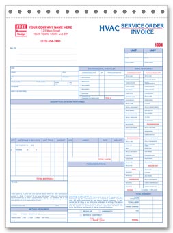 HVAC Service Order Invoice 6531