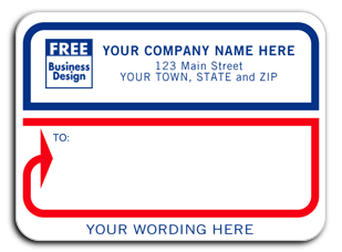 74, Mailing Labels, Padded, White w/ Blue & Red Borders
