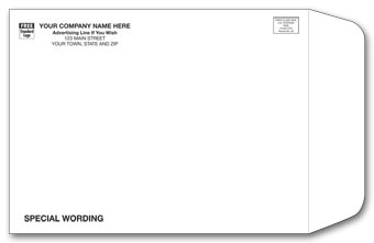 7825, 9x12 White Mailing Envelope, One Ink Color