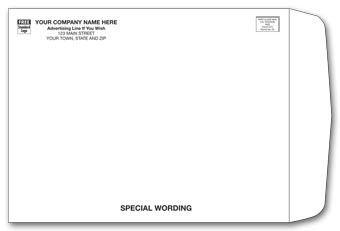 7827, 9.5x12.5 White Mailing Envelope, One Ink Color