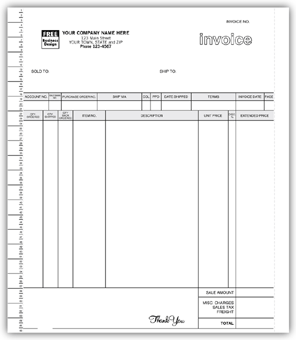 9041P, Continuous Invoice with Tear-Out Label 