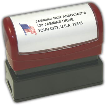 Name Address Stamp American Flag D1337