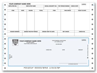 DCB318, Continuous Bottom Payroll Check
