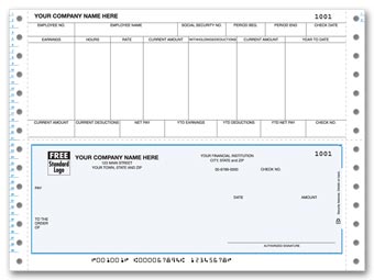 DCB334, Continuous Bottom Payroll Check 