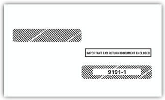 TF91911, 4-up Box Laser W-2 Double-Window Envelope