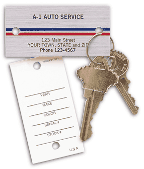 1158, Auto Key Tags, Brushed Chrome
