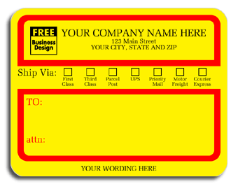 1200A, Jumbo Mailing Labels w/ "Ship Via" Check Boxes, Padded