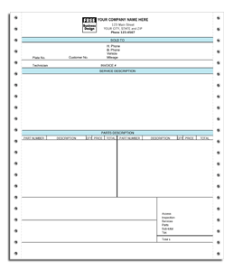 12223, Continuous Automotive Service Invoice