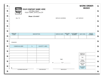 12229A, Continuous Pest Control Work Order/Invoice