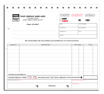 124, Debit/Credit Memos