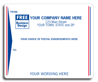 12689, Mailing Labels, Laser/Inkjet, White w/ Blue/Red Stripe