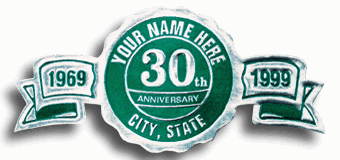 12709, FOSSLER, Anniversary Seals, Silver, 2 1/2" x 1 1/4"