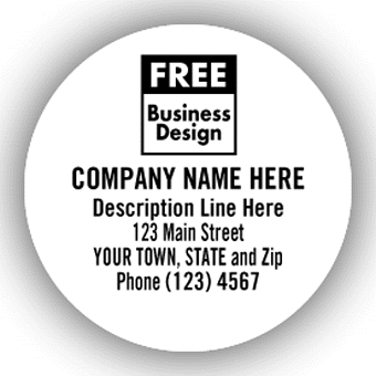 12739, 1 2/3 White Circle Laser Label Imprinted