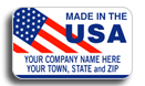 12746, "Made In The USA" Flag Labels, Red/White/Blue 