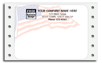 12780, American Flag Mailing Labels, Continuous, White