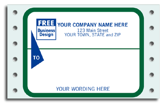 1287, Mailing Labels, Continuous, White w/ Green Border