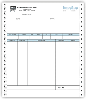 13051B, Classic Continuous Product Invoice
