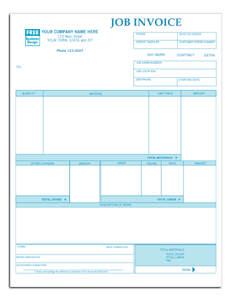 13123, Classic Laser/Inkjet Job Invoice