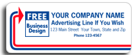 1502, Advertising Labels, White w/ Red/Blue Arrows