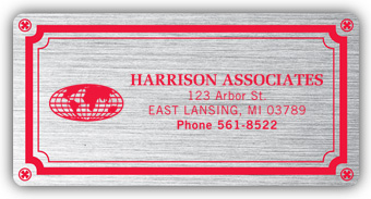 1521, Weatherproof Plate Label, Brushed Silver Poly, 4 x 2"