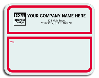 Jumbo Shipping Labels, Padded, White w/ Red Border 1674