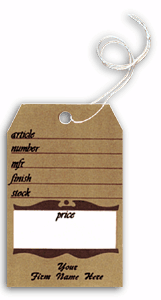 194, Furniture Price Tags, Brown Colonial Design, Small