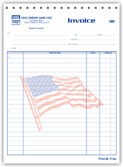 Patriotic Job Invoices, Large 209FLG