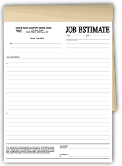 Job Estimate Forms Booked 215B